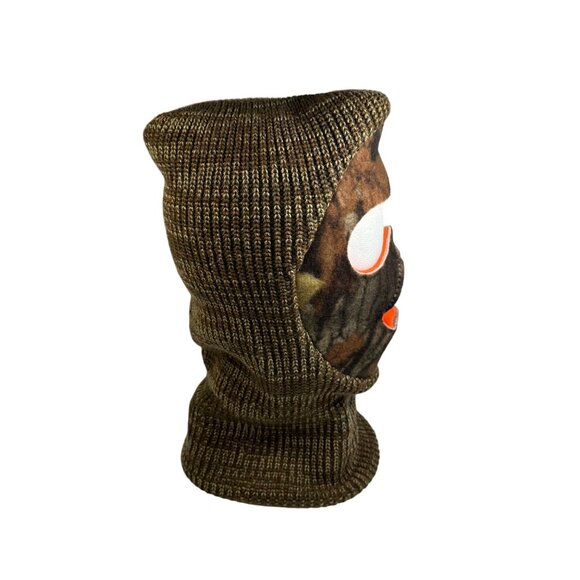 Vintage Camouflage & Blaze Orange Reversible Balaclava Mask Made In USA Hunting - Picture 9 of 9